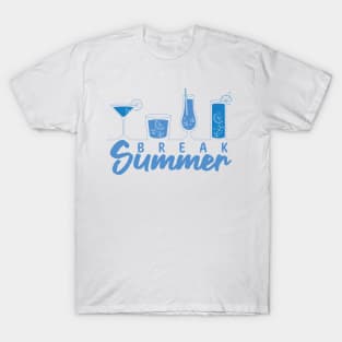 Summer Time Lineart Fruity Cocktails T-Shirt